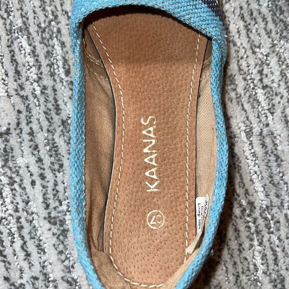 Kaanas Striped Blue/White Espadrilles With Blue Trim Size 7 / EU 37 - Picture 11 of 13